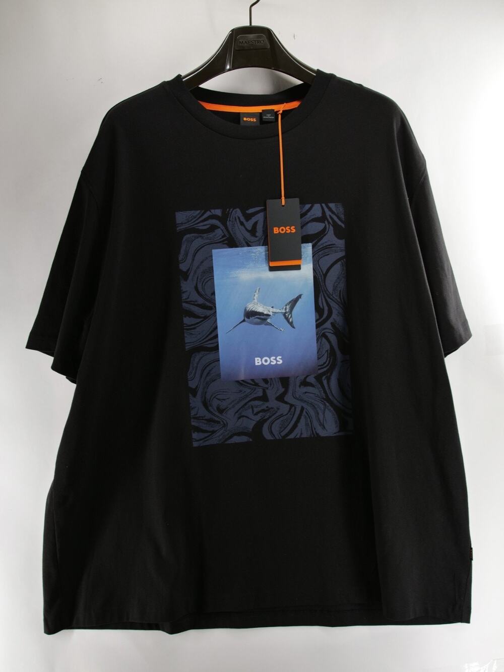 BOSS Hugo Boss NWT Mens 4XL BTTetucan Shark Graphic T-Shirt Black Casual